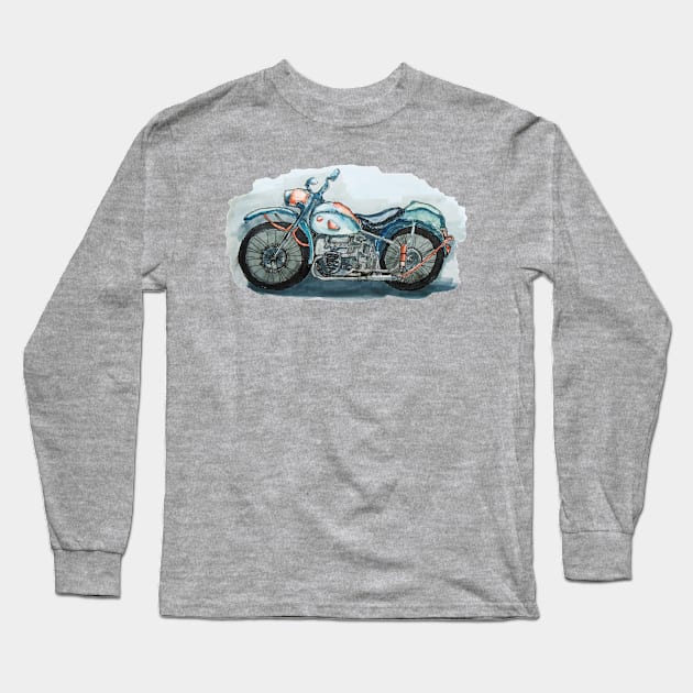 Motorcycle Long Sleeve T-Shirt by Kuhtina